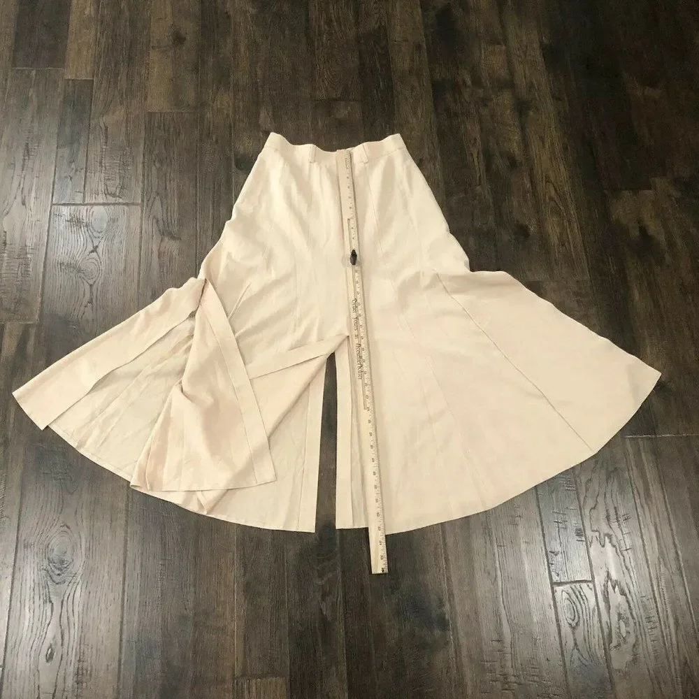 Vintage Madeleine Size 8 Peachy Pink Split Midi Skirt Retro Academia‎